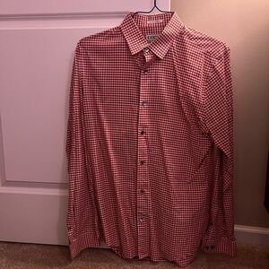 Express Red and White Checkered Button Down Shirt